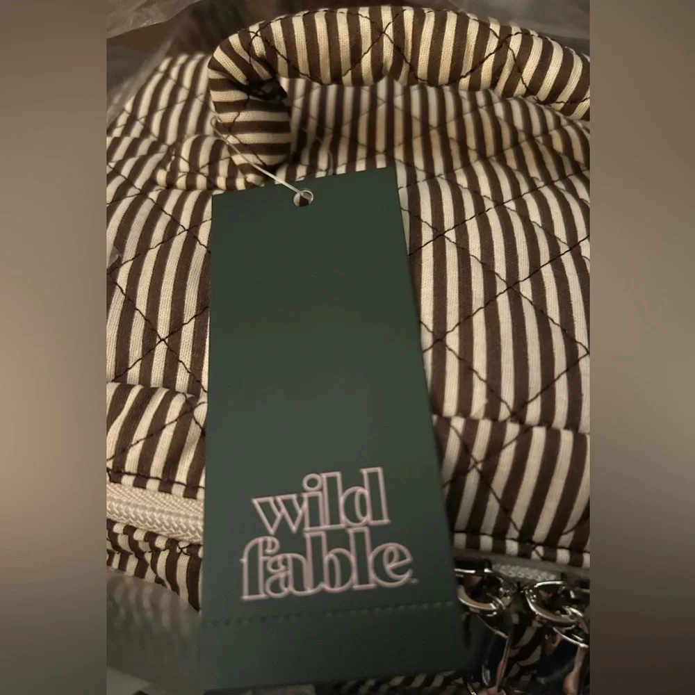 Wild Fable quilted striped cosmetic bag